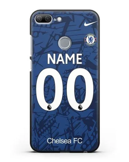 Именной чехол Челси с фамилией и номером (сезон 2019-2020) синяя форма силиконовый для Honor 9 Lite