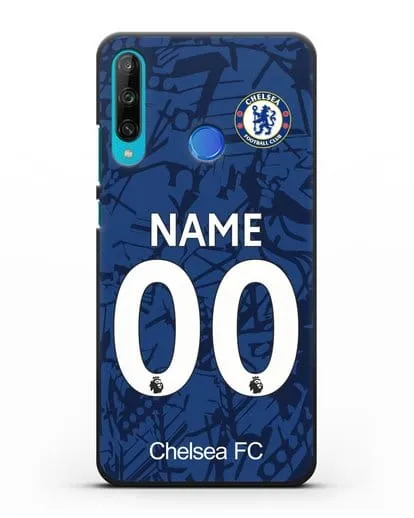 Именной чехол Челси с фамилией и номером (сезон 2019-2020) синяя форма силиконовый для Honor 9C