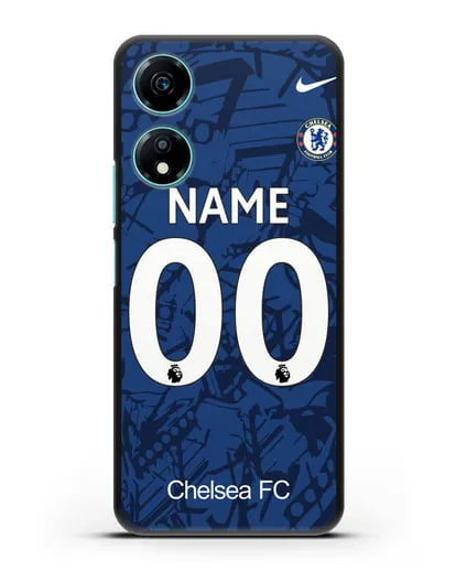 Именной чехол Челси с фамилией и номером (сезон 2019-2020) синяя форма силиконовый для Honor X5 Plus