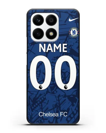 Именной чехол Челси с фамилией и номером (сезон 2019-2020) синяя форма силиконовый для Honor X8a