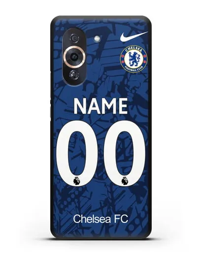 Именной чехол Челси с фамилией и номером (сезон 2019-2020) синяя форма силиконовый для Huawei Nova 10