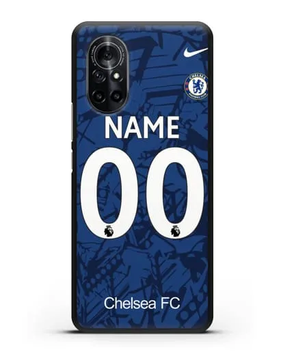 Именной чехол Челси с фамилией и номером (сезон 2019-2020) синяя форма силиконовый для Huawei Nova 8