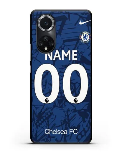 Именной чехол Челси с фамилией и номером (сезон 2019-2020) синяя форма силиконовый для Huawei Nova 9