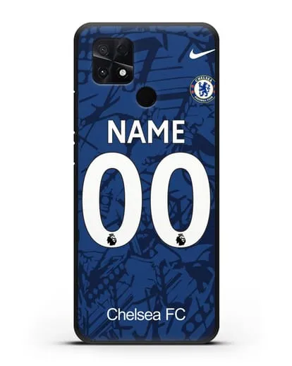 Именной чехол Челси с фамилией и номером (сезон 2019-2020) синяя форма силиконовый для Xiaomi Poco C40