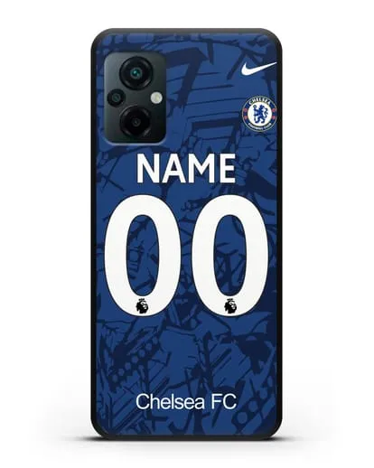 Именной чехол Челси с фамилией и номером (сезон 2019-2020) синяя форма силиконовый для Xiaomi Poco M5