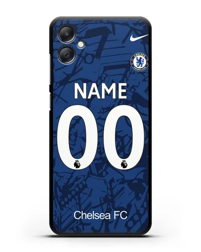 Именной чехол Челси с фамилией и номером (сезон 2019-2020) синяя форма силиконовый для Samsung Galaxy A05 [SM-A055]