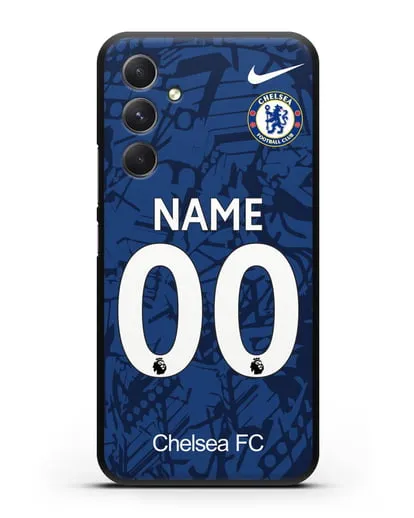 Именной чехол Челси с фамилией и номером (сезон 2019-2020) синяя форма силиконовый для Samsung Galaxy A54 [SM-A536]