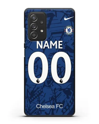 Именной чехол Челси с фамилией и номером (сезон 2019-2020) синяя форма силиконовый для Samsung Galaxy A53