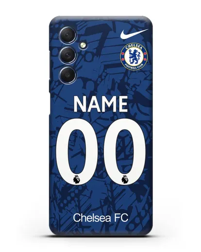 Именной чехол Челси с фамилией и номером (сезон 2019-2020) синяя форма силиконовый для Samsung Galaxy M54 [SM-M546]