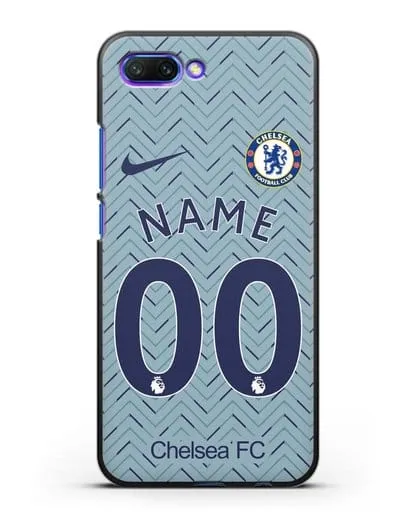Именной чехол ФК Челси с фамилией и номером (сезон 2020-2021) гостевая форма силиконовый для Honor 10