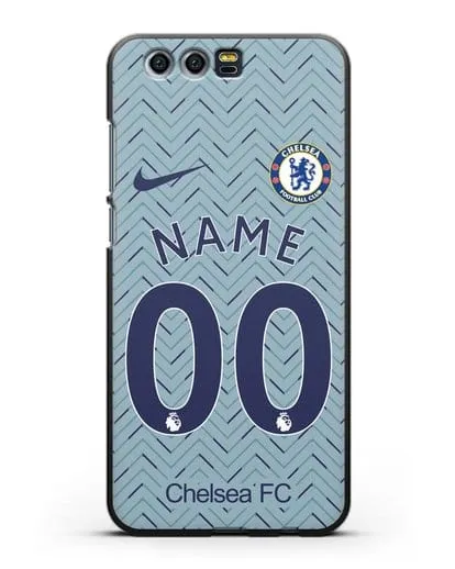 Именной чехол ФК Челси с фамилией и номером (сезон 2020-2021) гостевая форма силиконовый для Honor 9