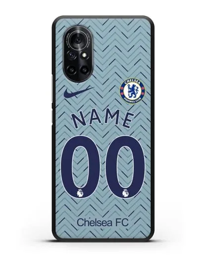Именной чехол ФК Челси с фамилией и номером (сезон 2020-2021) гостевая форма силиконовый для Huawei Nova 8