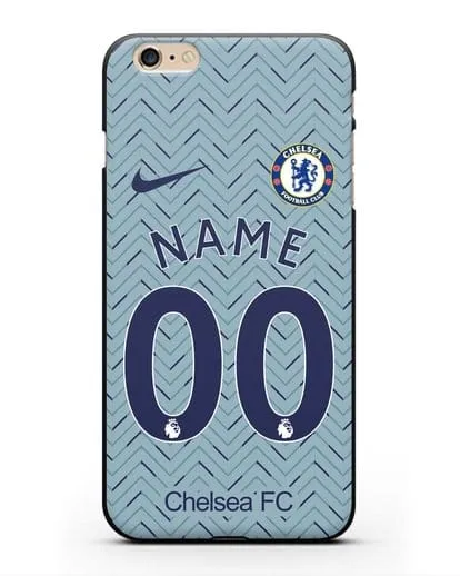 Именной чехол ФК Челси с фамилией и номером (сезон 2020-2021) гостевая форма силиконовый для iPhone 6s Plus