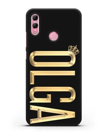 Чехол с именем, фамилией и короной с золотым рисунком силиконовый для Honor 10 Lite
