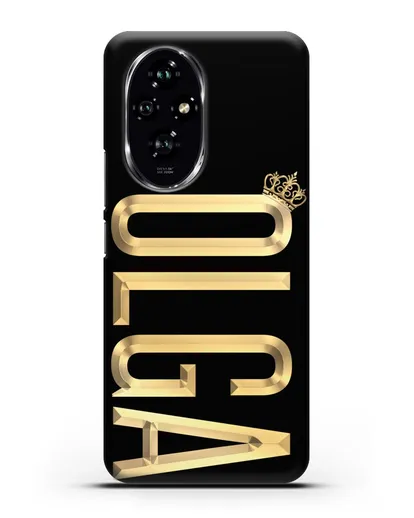 Чехол с именем, фамилией и короной с золотым рисунком силиконовый для Honor 200