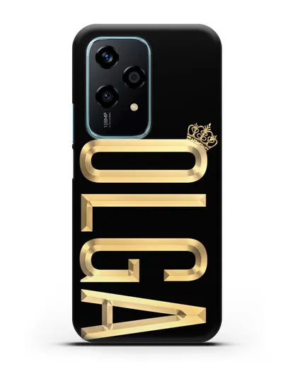 Чехол с именем, фамилией и короной с золотым рисунком силиконовый для Honor 200 Lite
