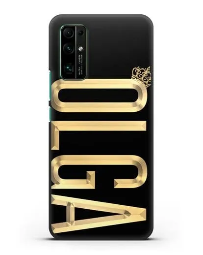 Чехол с именем, фамилией и короной с золотым рисунком силиконовый для Honor 30