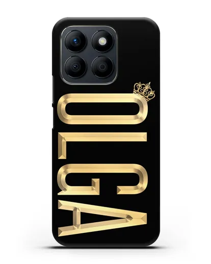 Чехол с именем, фамилией и короной с золотым рисунком силиконовый для Honor X8b