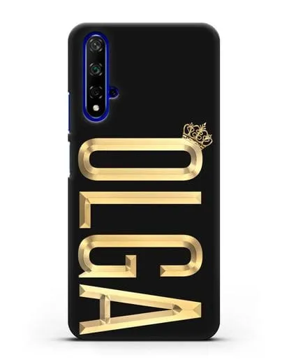 Чехол с именем, фамилией и короной с золотым рисунком силиконовый для Huawei Nova 5T