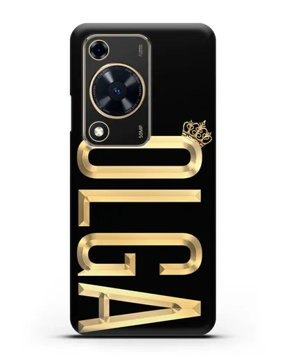 Чехол с именем, фамилией и короной с золотым рисунком силиконовый для Huawei Nova Y72