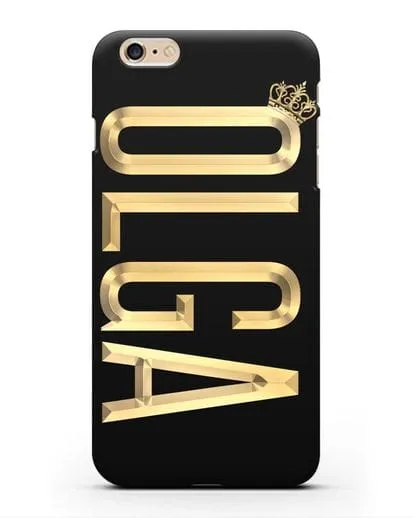 Чехол с именем, фамилией и короной с золотым рисунком силиконовый для iPhone 6s Plus