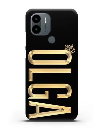 Чехол с именем, фамилией и короной с золотым рисунком силиконовый для Xiaomi Poco C51