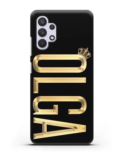 Чехол с именем, фамилией и короной с золотым рисунком силиконовый для Samsung Galaxy A33