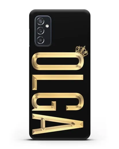 Чехол с именем, фамилией и короной с золотым рисунком силиконовый для Samsung Galaxy M52 [M526B]