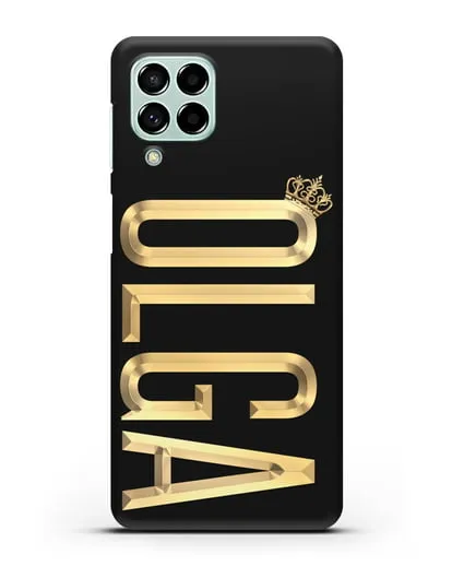 Чехол с именем, фамилией и короной с золотым рисунком силиконовый для Samsung Galaxy M53 [SM-M536]