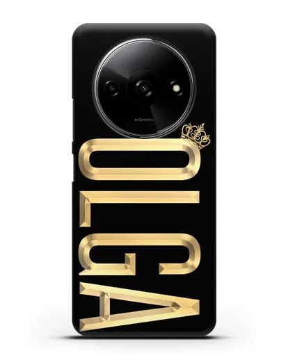 Чехол с именем, фамилией и короной с золотым рисунком силиконовый для Xiaomi Redmi A3