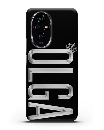 Чехол с именем, фамилией и короной с серебряным рисунком силиконовый для Honor 200