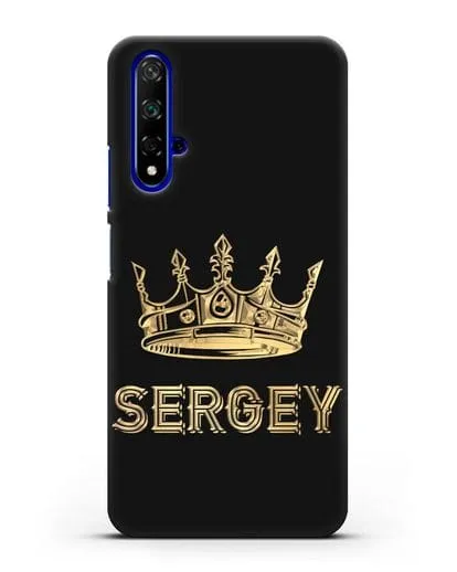 Именной чехол с короной и надписью с золотым рисунком силиконовый для Honor 20