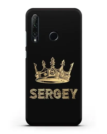 Именной чехол с короной и надписью с золотым рисунком силиконовый для Honor 20e