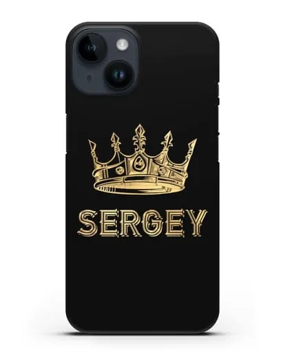 Именной чехол с короной и надписью с золотым рисунком силиконовый для iPhone 14