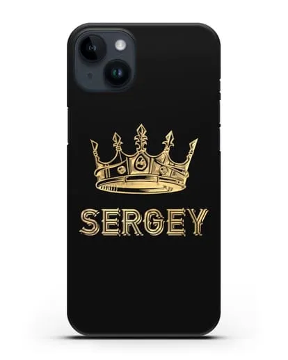 Именной чехол с короной и надписью с золотым рисунком силиконовый для iPhone 14 Plus