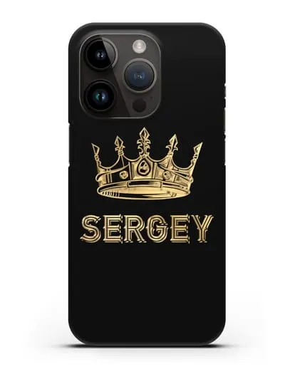 Именной чехол с короной и надписью с золотым рисунком силиконовый для iPhone 14 Pro