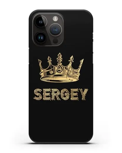 Именной чехол с короной и надписью с золотым рисунком силиконовый для iPhone 14 Pro Max
