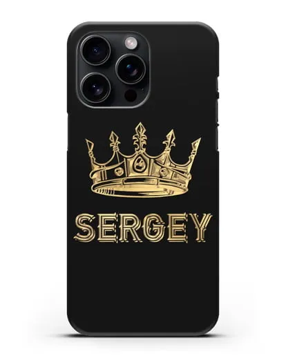 Именной чехол с короной и надписью с золотым рисунком силиконовый для iPhone 15 Pro Max