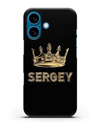 Именной чехол с короной и надписью с золотым рисунком силиконовый для iPhone 16