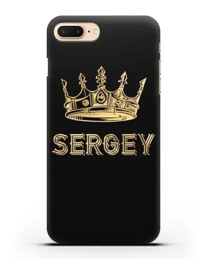 Именной чехол с короной и надписью с золотым рисунком силиконовый для iPhone 8 Plus