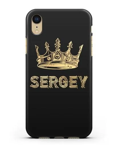 Именной чехол с короной и надписью с золотым рисунком силиконовый для iPhone XR