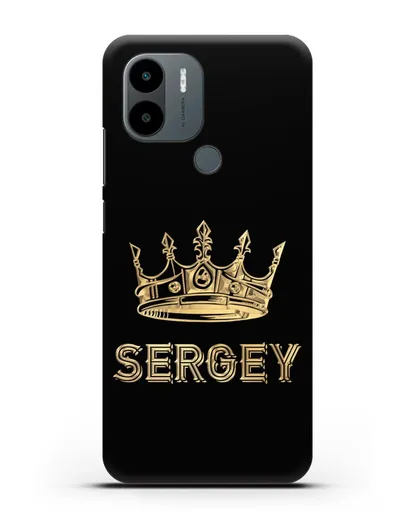 Именной чехол с короной и надписью с золотым рисунком силиконовый для Xiaomi Poco C51