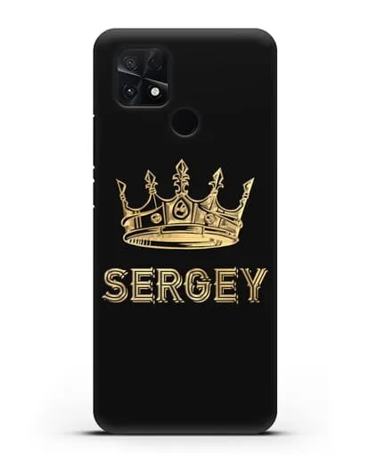 Именной чехол с короной и надписью с золотым рисунком силиконовый для Xiaomi Poco C40