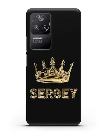 Именной чехол с короной и надписью с золотым рисунком силиконовый для Xiaomi Poco F4
