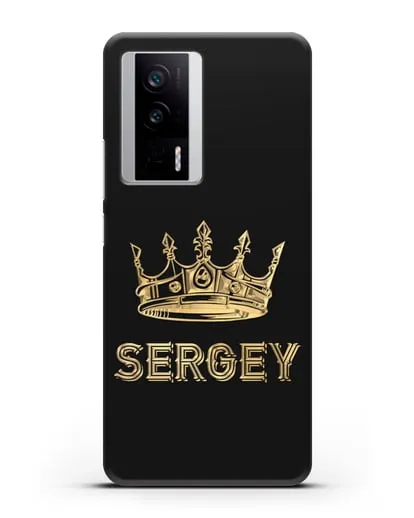 Именной чехол с короной и надписью с золотым рисунком силиконовый для Xiaomi Poco F5 Pro