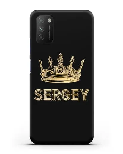 Именной чехол с короной и надписью с золотым рисунком силиконовый для Xiaomi Poco M3