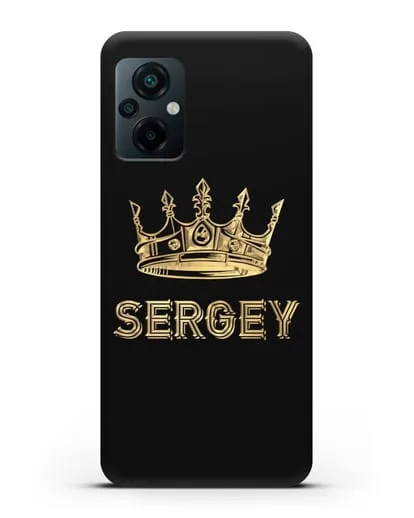 Именной чехол с короной и надписью с золотым рисунком силиконовый для Xiaomi Poco M5