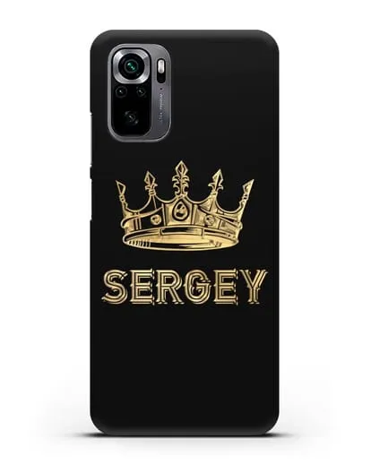 Именной чехол с короной и надписью с золотым рисунком силиконовый для Xiaomi Poco M5s