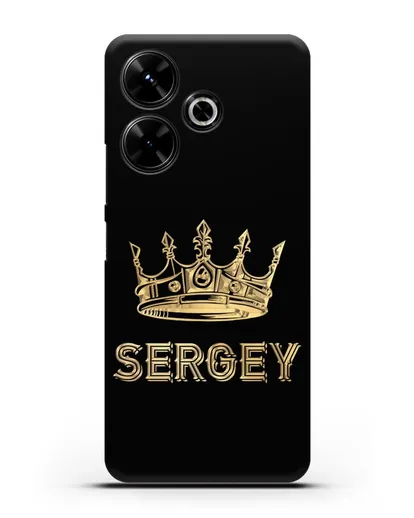 Именной чехол с короной и надписью с золотым рисунком силиконовый для Xiaomi Poco M6