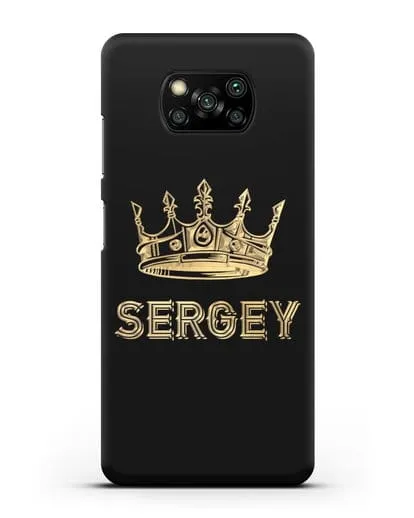 Именной чехол с короной и надписью с золотым рисунком силиконовый для Xiaomi Poco X3